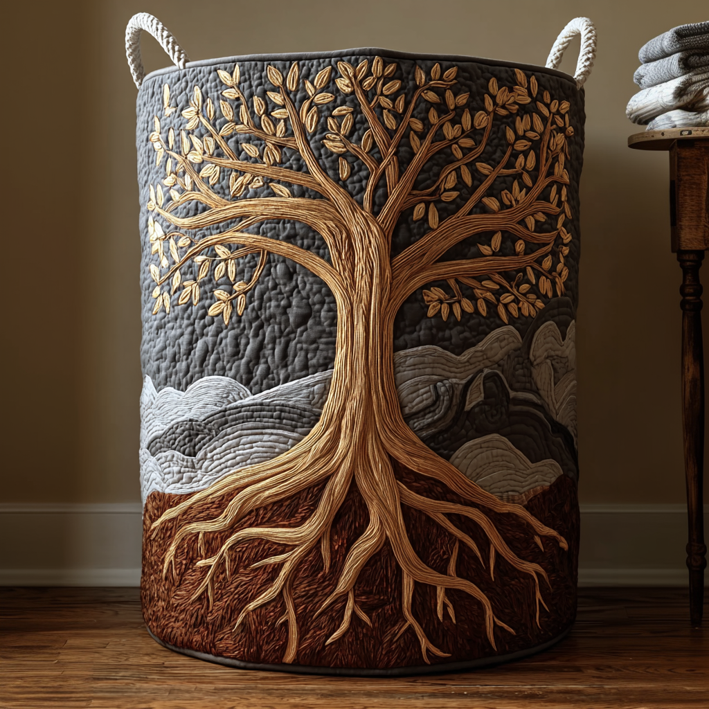 Arbre de vie | Panier à linge fait main
