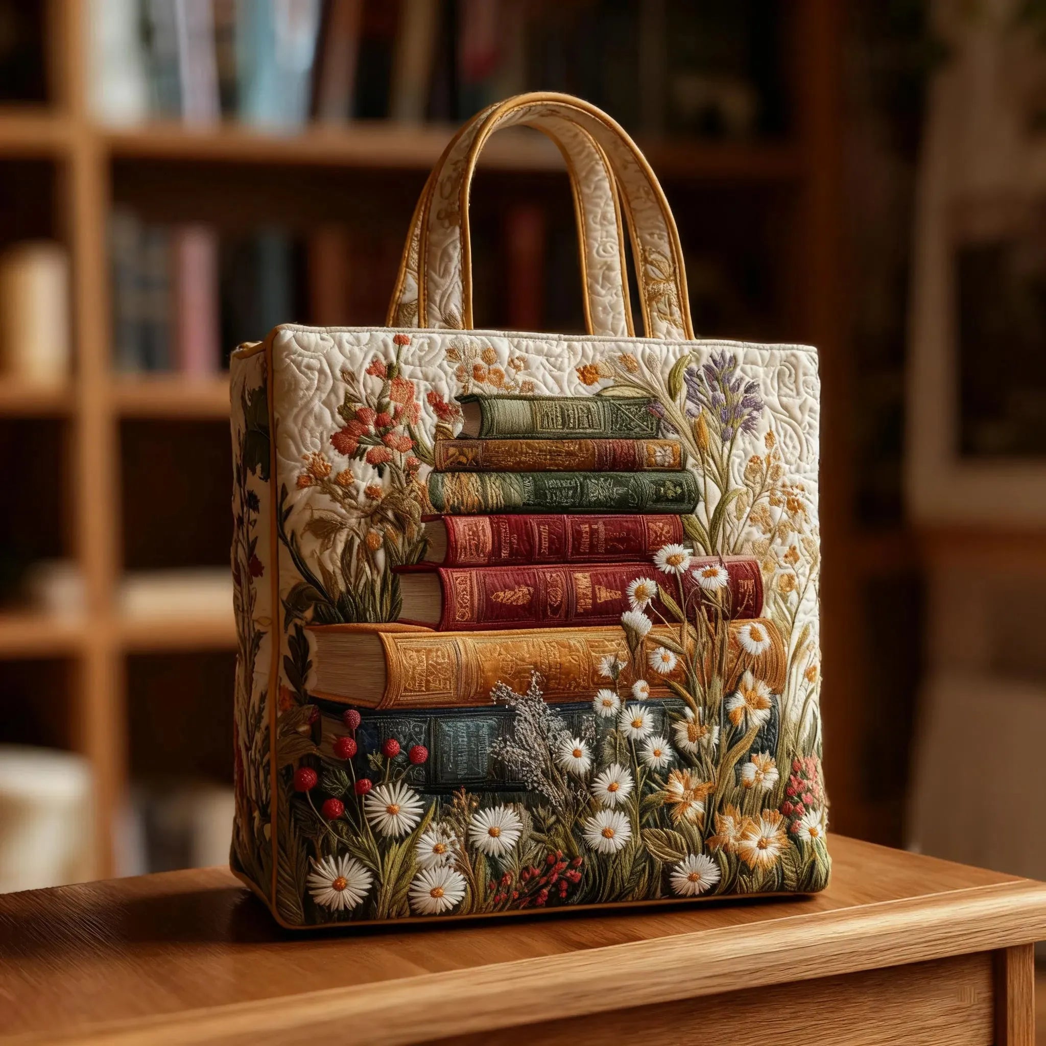 Sac matelassé fait main avec un motif floral