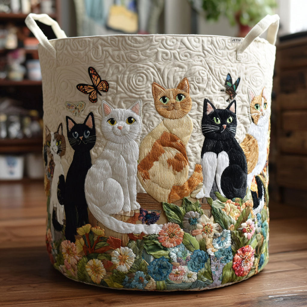 Gartenkatzen | Panier à linge fait main