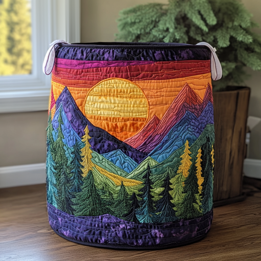 Soleil radieux | Panier à linge fait main