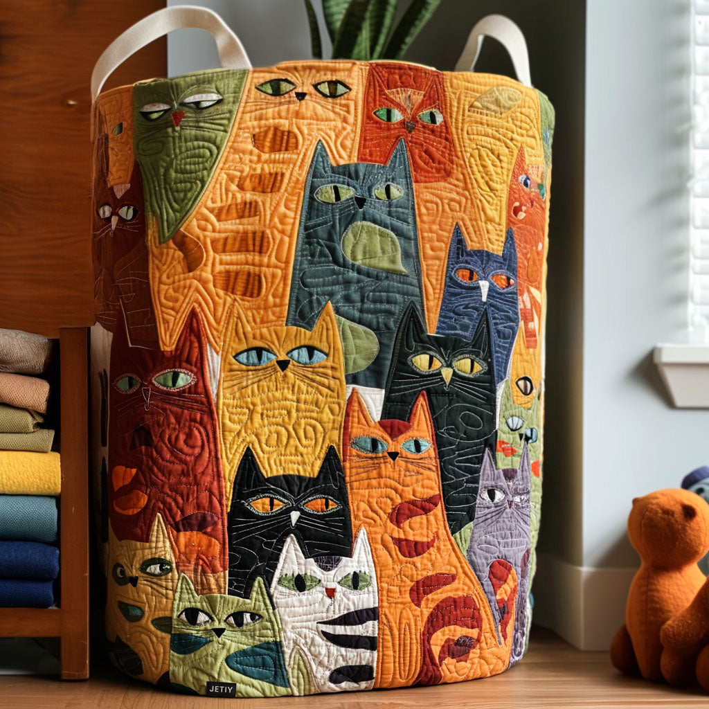 Chat | Panier à linge fait main