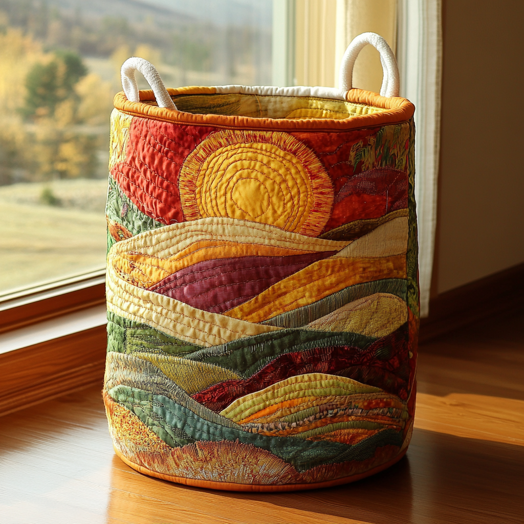Soleil radieux | Panier à linge fait main