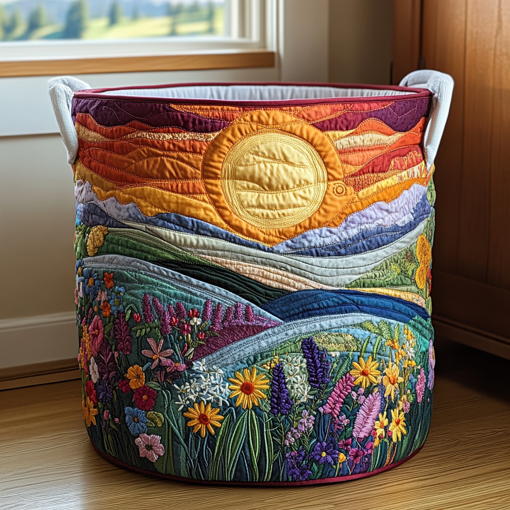 Prairie éclatante | Panier à linge fait main