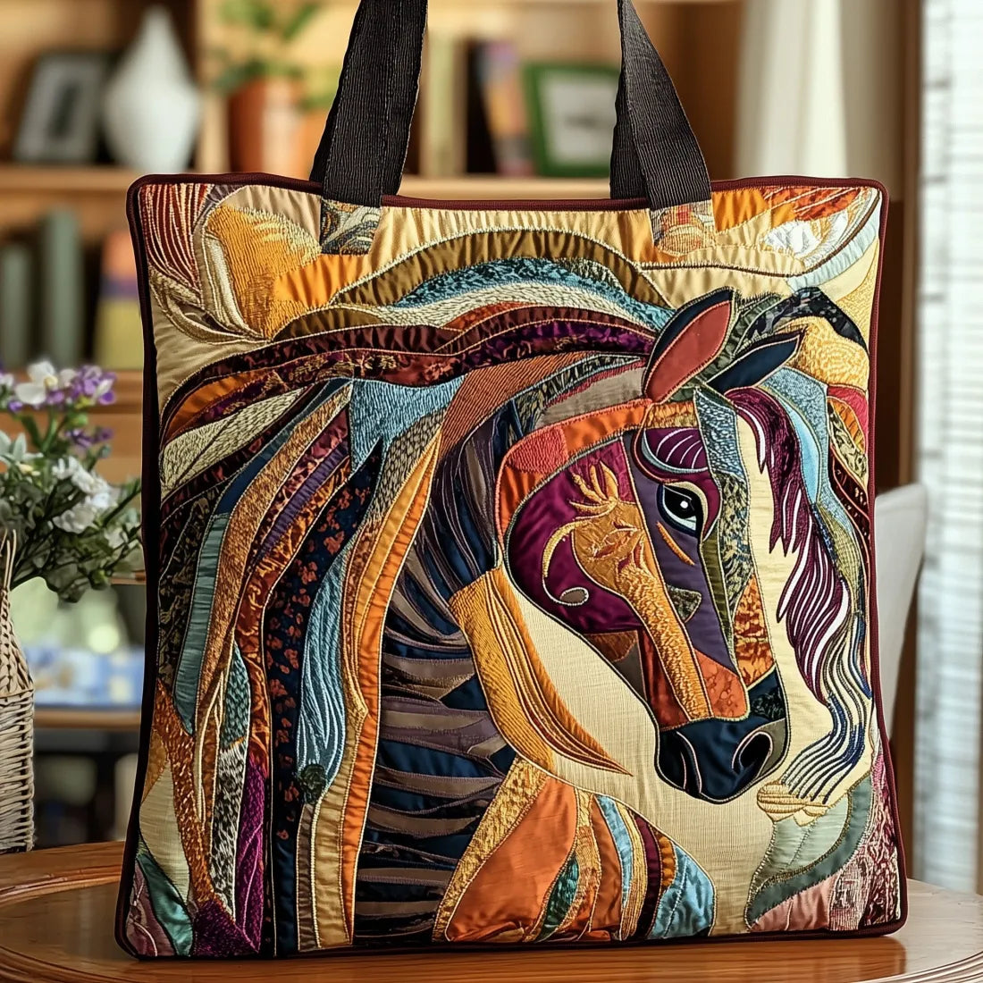 Sac en forme de cheval, réalisé à la main en mosaïque