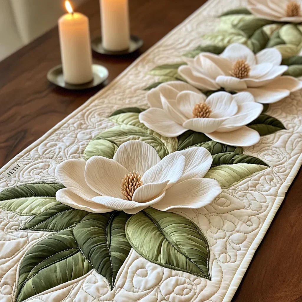Chemin de table rembourré - La grâce des fleurs