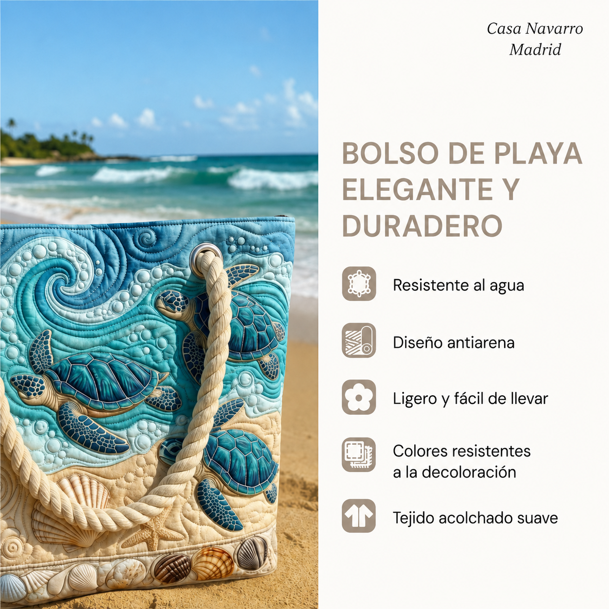 Sac de plage fait main | Patch en forme d'empreinte de patte