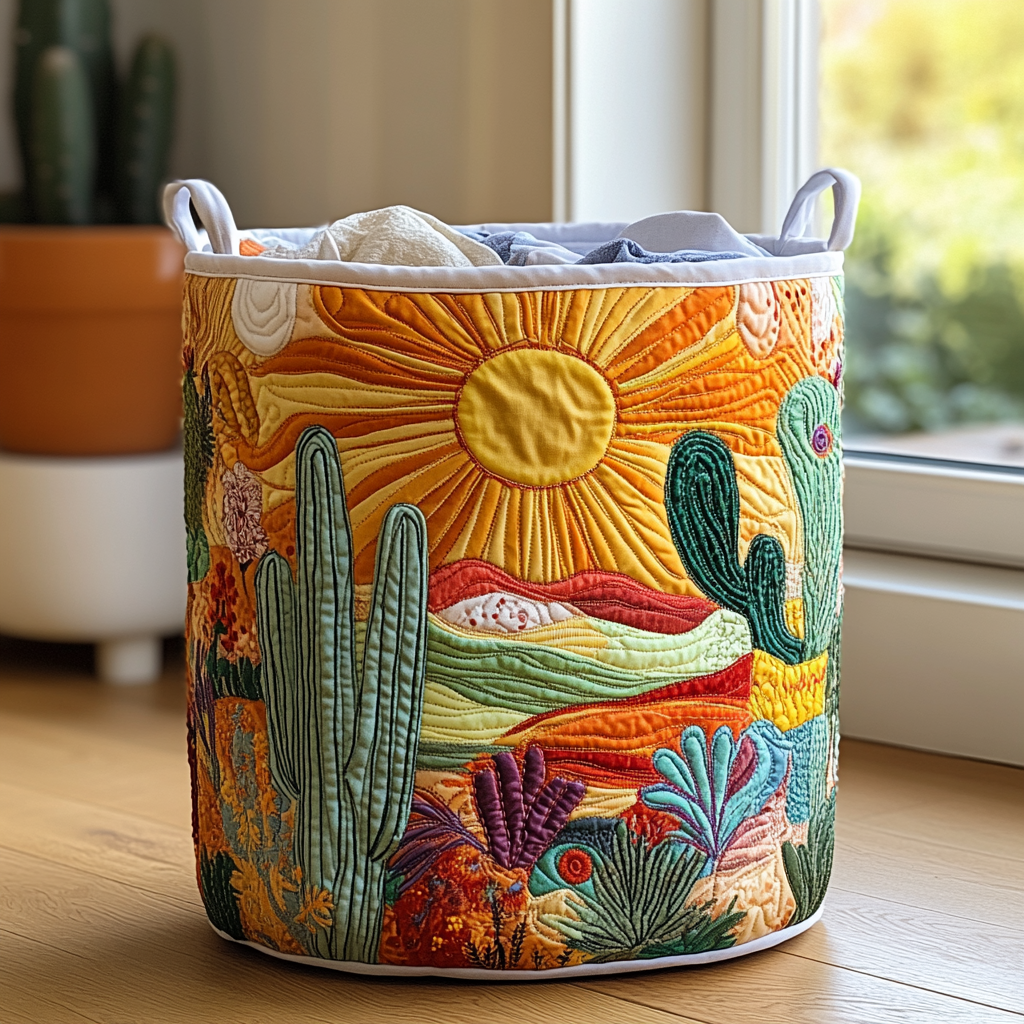 Soleil radieux | Panier à linge fait main