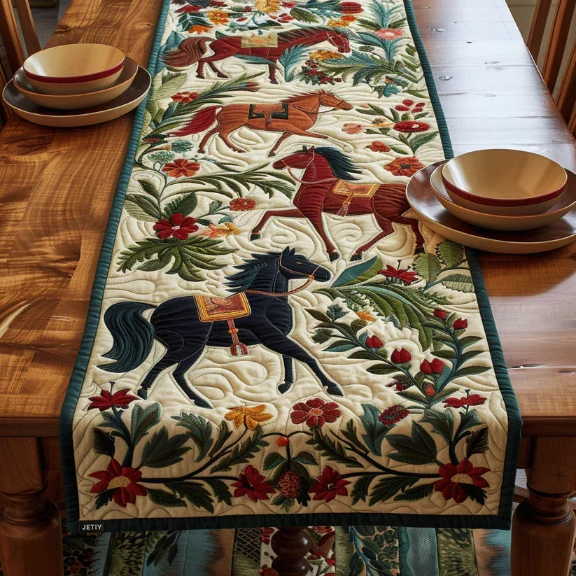 Chemin de table matelassé - Art équestre
