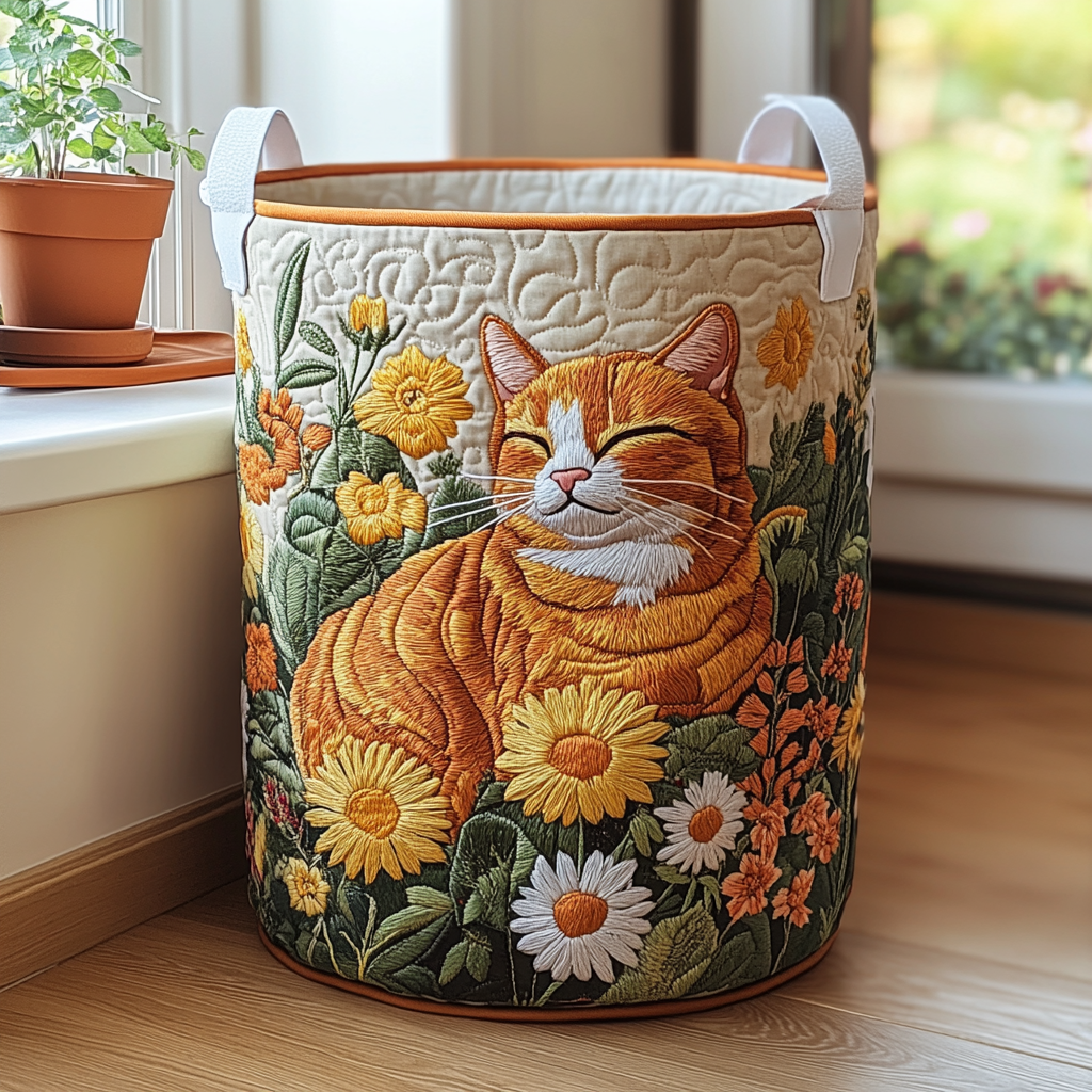 Chat des bois | Panier à linge fait main