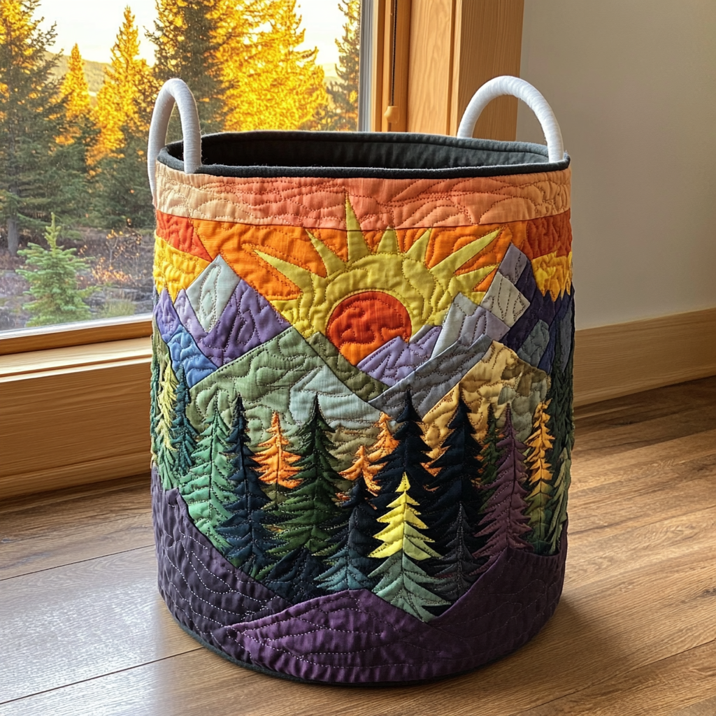 Soleil radieux | Panier à linge fait main