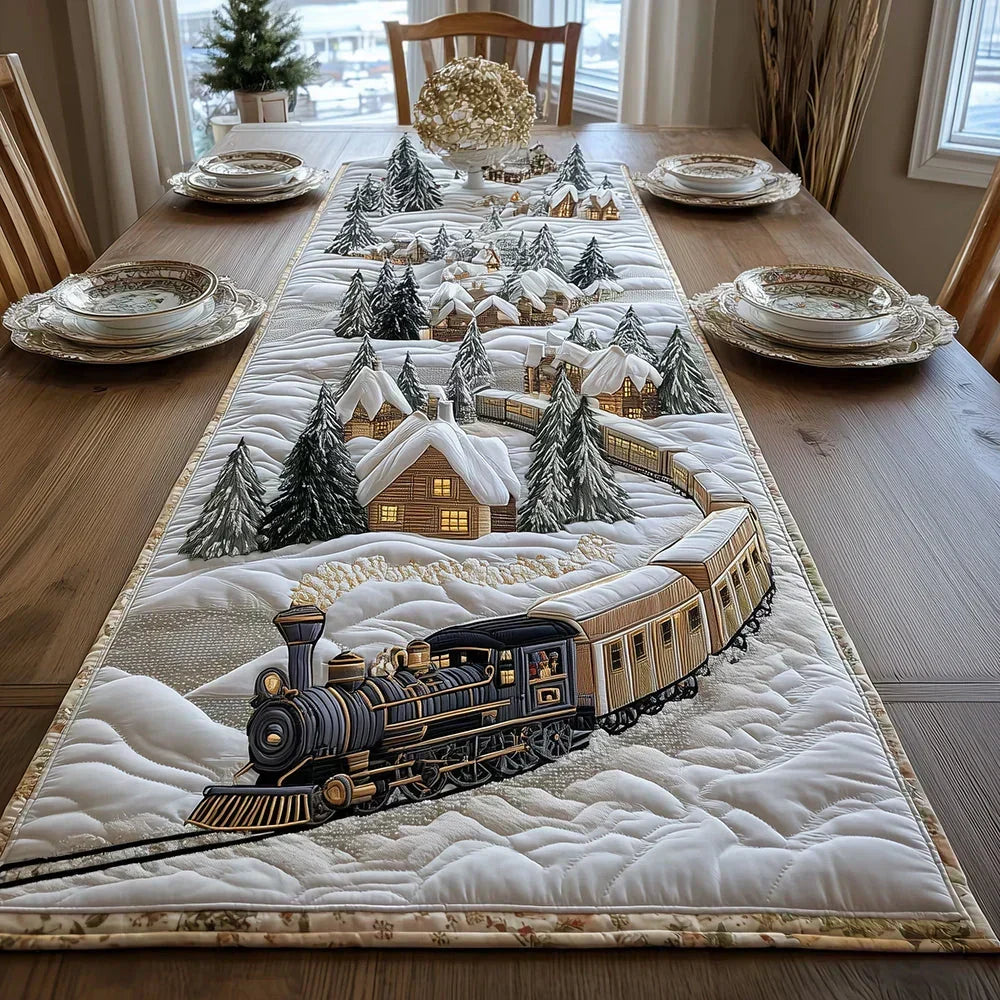 Chemin de table matelassé - Chemin de table « Glace »