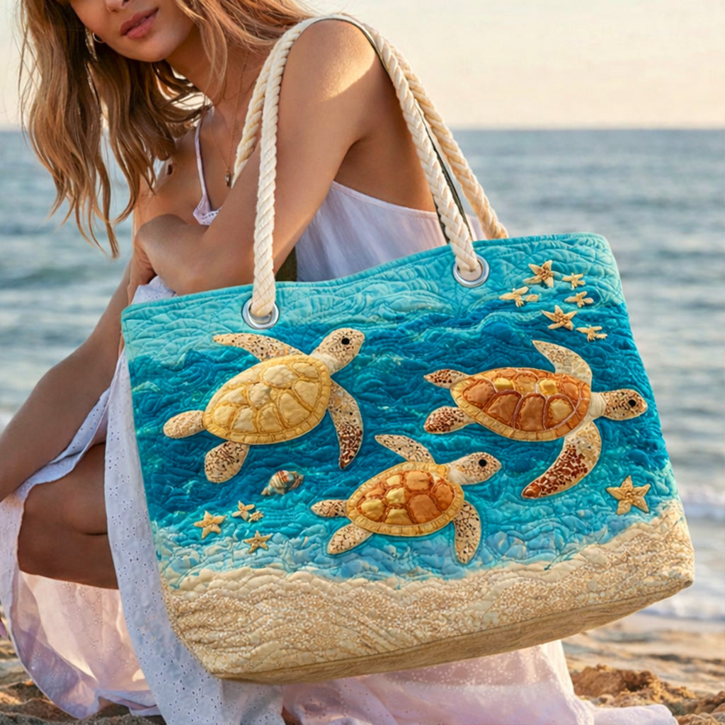 Sac de plage fait main | Côte des tortues dorées