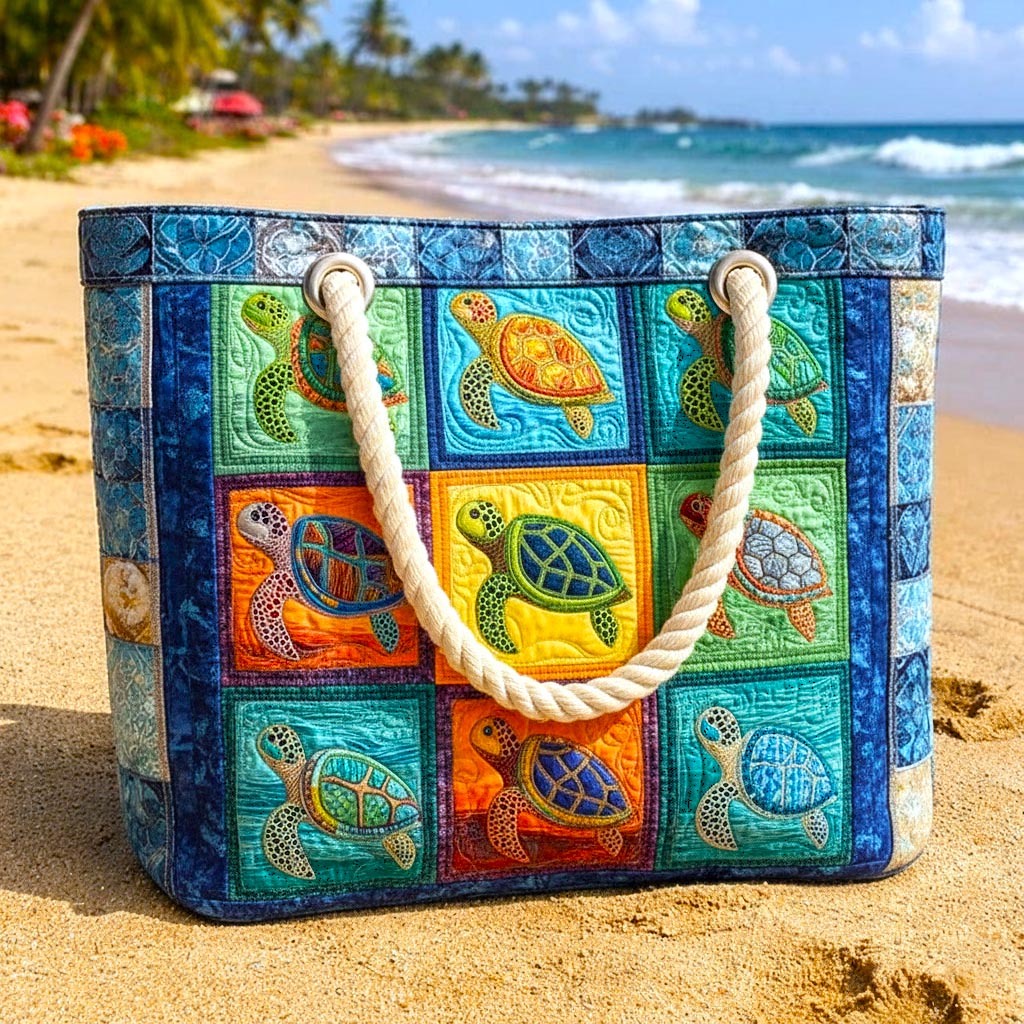 Sac de plage fait main | Tortue sereine