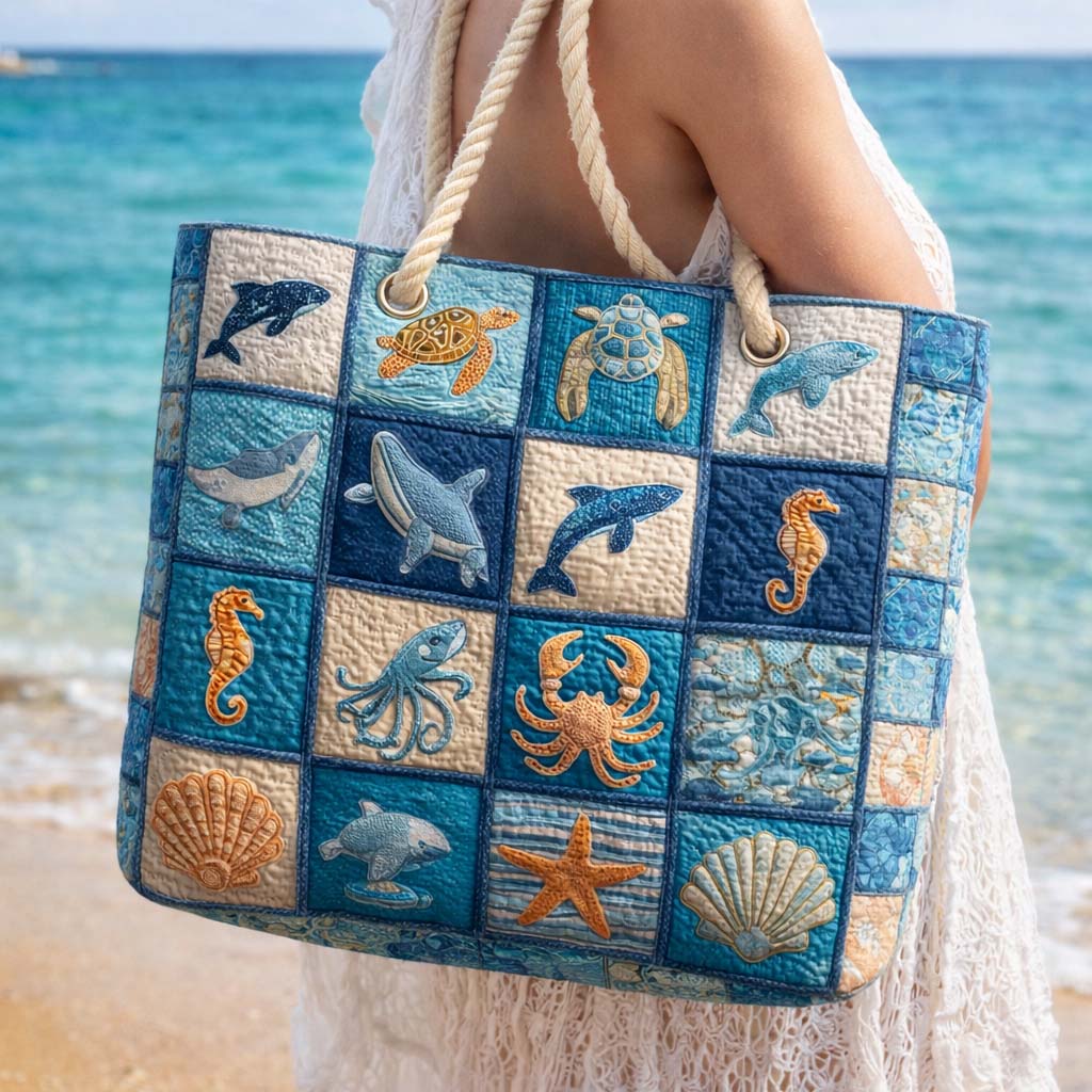 Sac de plage fait main | Vie marine
