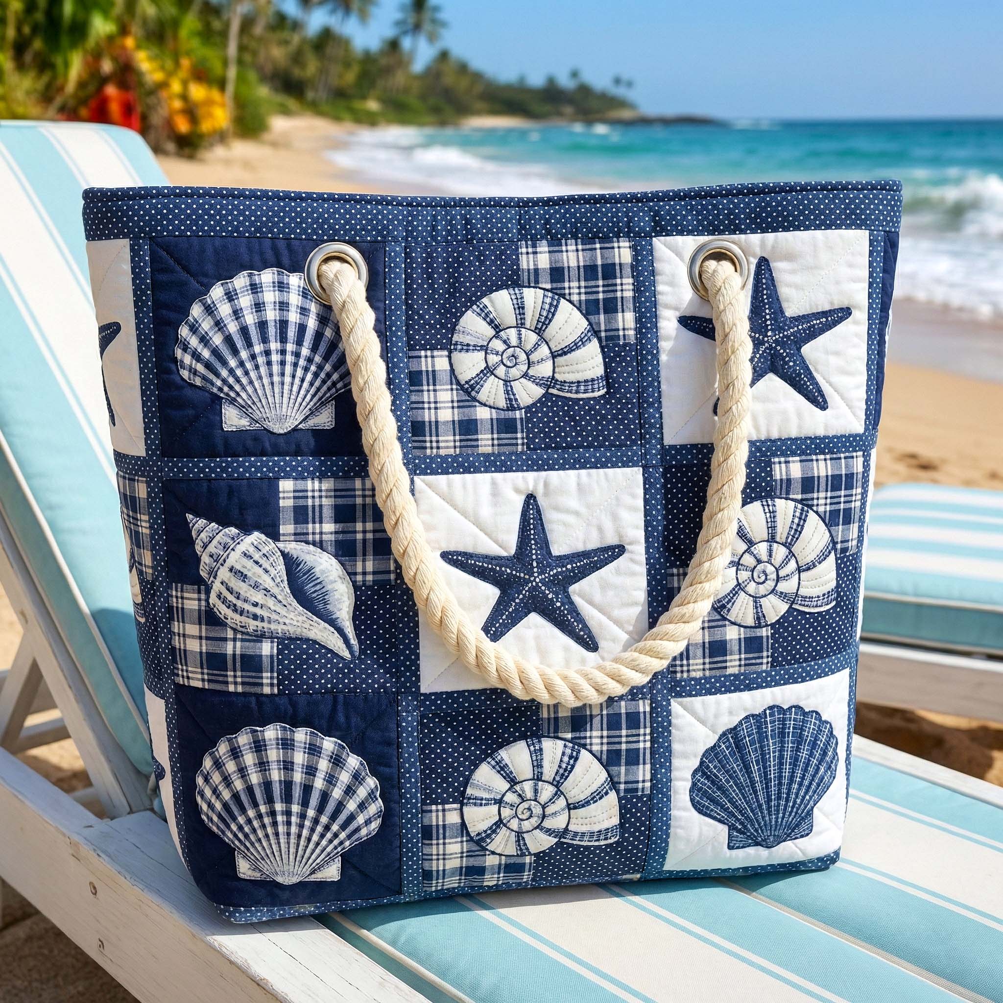 Sac de plage fait main | La sérénité des coquillages