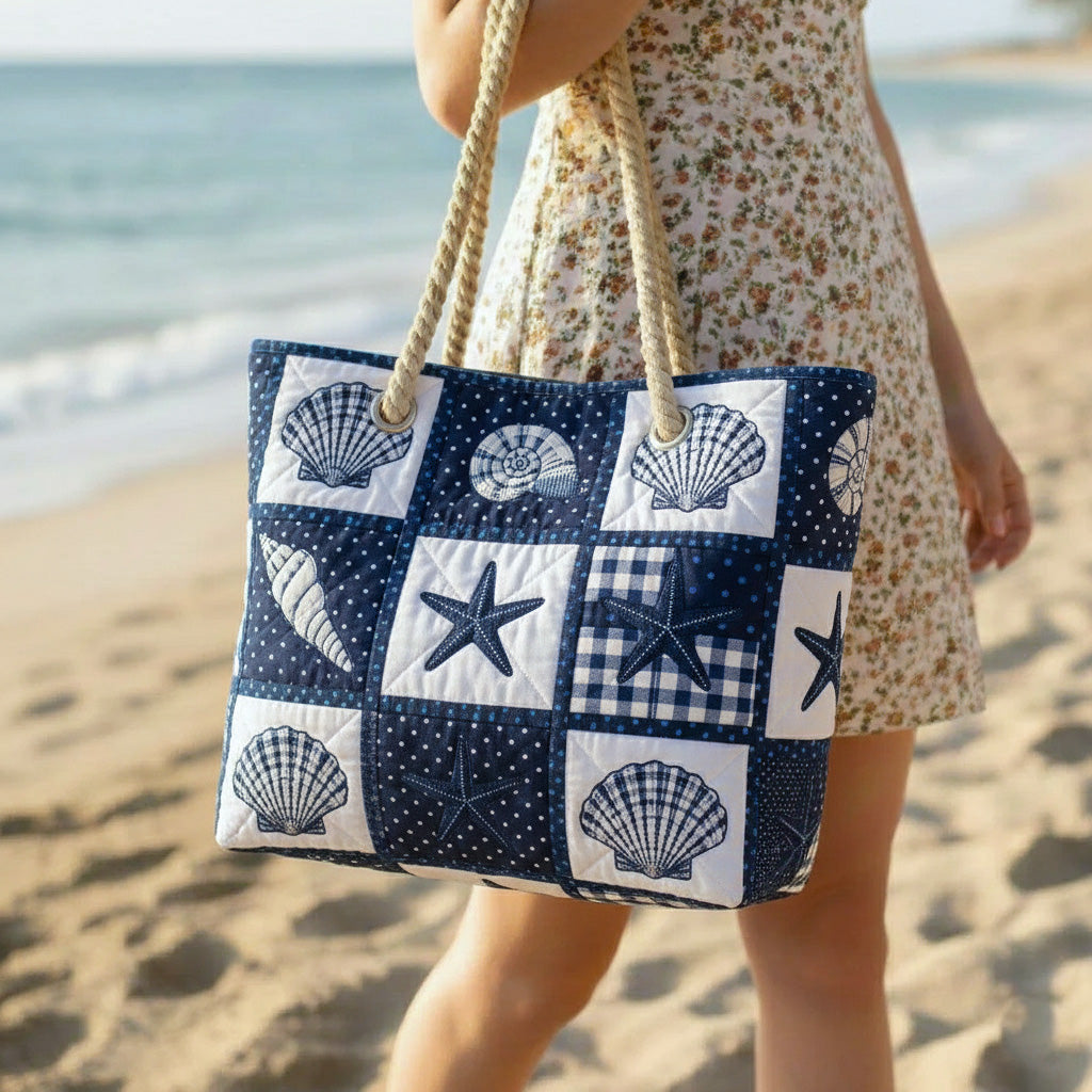 Sac de plage fait main | La sérénité des coquillages