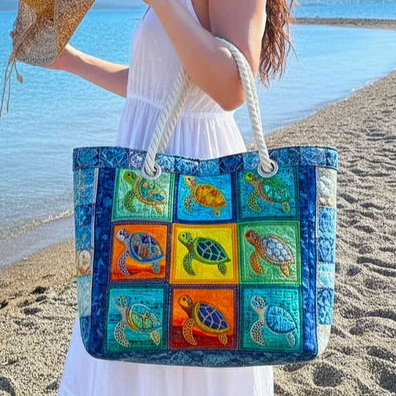 Sac de plage fait main | Tortue sereine