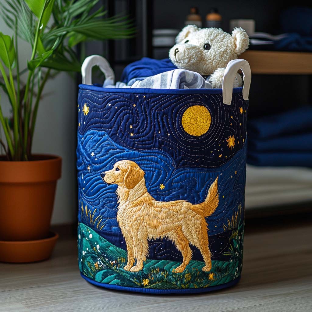 Breloque « Chien doré » | Panier à linge fait main
