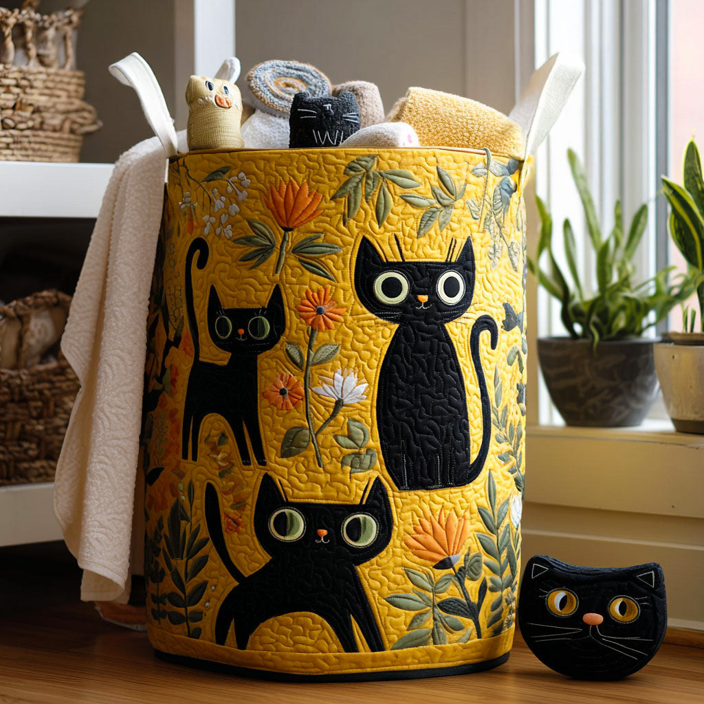 Chat | Panier à linge fait main