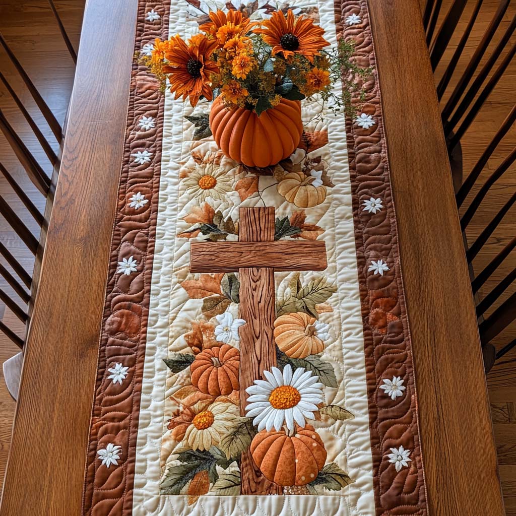 Chemin de table en patchwork - Les richesses de l'automne