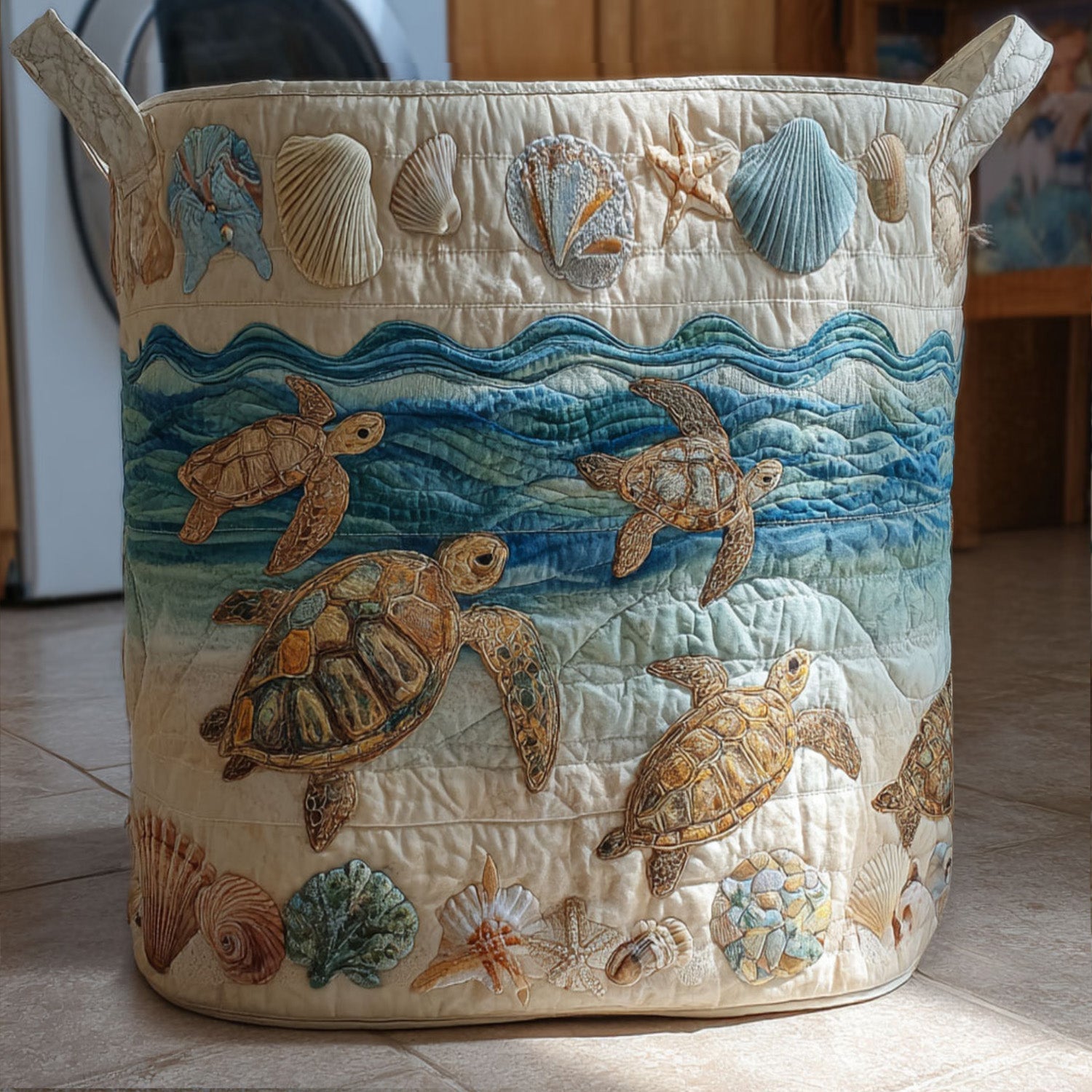 Panier en forme de tortue rembourré | Panier fait main