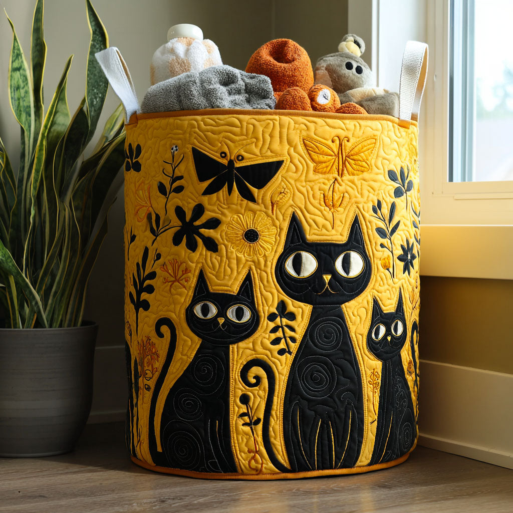 Chat | Panier à linge fait main